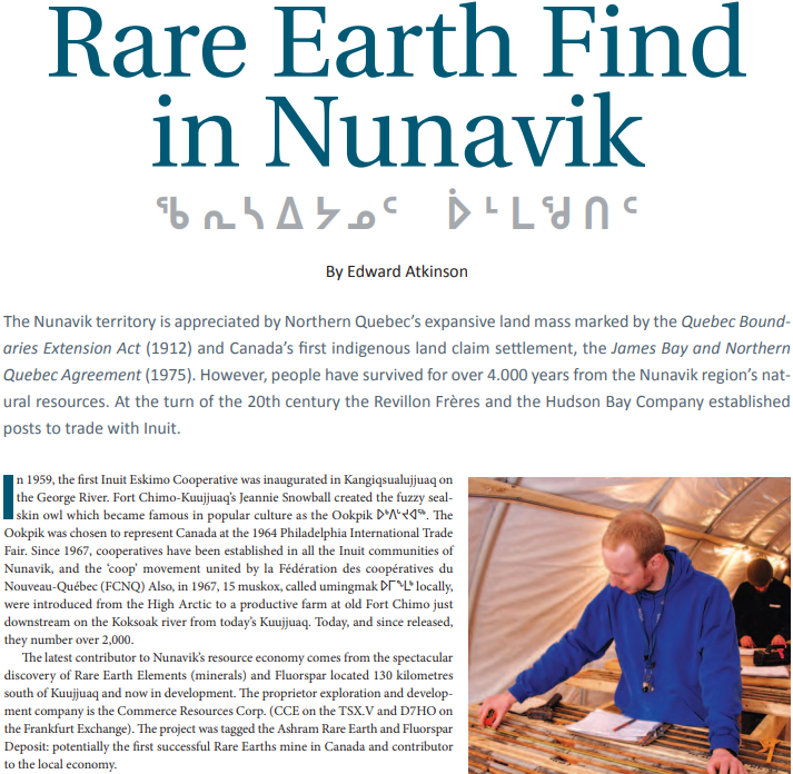 Rare Earth Find in Nunavik...